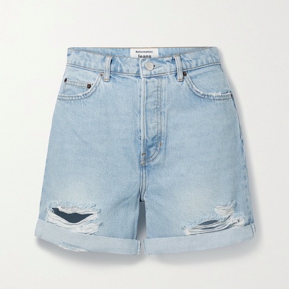 NWT Reformation Max Shorts in Light Denim - Picture 4 of 13